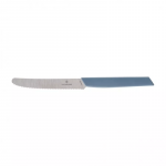 Virtuvinis peilis Victorinox Swiss Modern 6.9006.11W41 dantytas su užapvalintu galiuku, mėlynas