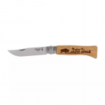 Sulankstomas peilis Opinel 8 inox ąžuolas Animal serija &ndash; bizonas