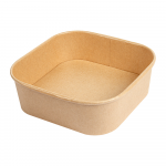 Vienkartinė kvadratinė dėžutė KRAFT (1000 ml., 16,5 x 16,5 x h5,6 cm., 50 vnt.)