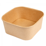 Vienkartinė kvadratinė dėžutė KRAFT (1400 ml., 16,5 x 16,5 x h7,5 cm., 50 vnt.)