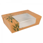 Vienkartinė dėžutė Amerika THEPACK su langu (ruda, 22 x 16 x 6,4 cm., 50 vnt.)
