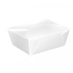 Vienkartinė dėžutė užkandžiams popierinė (balta, 1000 ml., 50 vnt.)