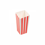 Vienkartinė dėžutė THEPACK STRIPES spragėsiams (1 l., 6,5 x 8,7 x 17,4 cm., 100 vnt.)