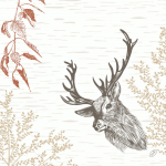 Servetėlė 40 x 40 cm. BIO DUNISOFT Wood & Deer (60 vnt.)