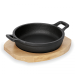 Keptuvėlė &Oslash;16 cm. Ketaus su medžio padu.