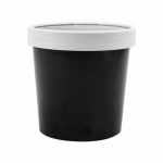 Vienkartinis indelis ECO SOUP su dangteliu (juodas, 360 ml., 25 vnt.)