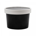 Vienkartinis indelis ECO SOUP su dangteliu (juodas, 240 ml., 25 vnt.)