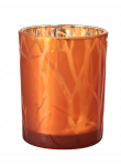 Žvakidė stiklinė D80 x 100 mm. Žvakėms/Led. Rūdžių spalvos..