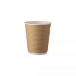 Vienkartiniai puodeliai kavai (kraft rievėti, 250 ml., 25 vnt.)