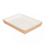 Vienkartinė padėklas - lėk&scaron;tė THEPACK (rudas, 25,5 x 18 x 3,7 cm., 65 vnt.)