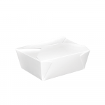 Vienkartinė dėžutė užkandžiams popierinė (balta, 750 ml., 50 vnt.)