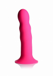 falo imitatorius XR Brands "Squeezable Wavy Dildo", rožinės spalvos