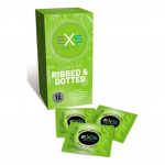 Stimuliuojantys prezervatyvai su i&scaron;kilimais "EXS Ribbed, Dotted & Flared" - 12 vnt.