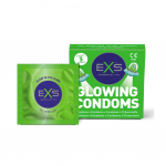 Tamsoje &scaron;viečiantys prezervatyvai "EXS Glow In The Dark" - 3 vnt.