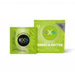 Stimuliuojantys prezervatyvai su i&scaron;kilimais "EXS Ribbed, Dotted & Flared" - 3 vnt. (galima rinktis kiekį)