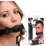Burnos kai&scaron;tis XR Brands "Hollow Silicone Gag"