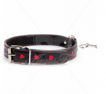 Juodas ankaklis ir pavadėlis su &scaron;irdelėmis i&scaron; ,,Argus&rdquo;