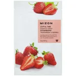 Veido kaukė Mizon Joyful Time Essence Mask Strawberry MIZ888890120, su bra&scaron;kėmis, 23 g