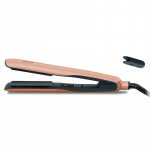 Plaukų tiesintuvas OSOM Professional Rose Gold Hair Straightener OSOMV11ST, su juodom keraminėm plok&scaron;telėm ir vibracijos fun-ja, 180 - 230&deg;C