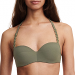 Chantelle Emblem Khaki Green maudymosi kostiumėlio liemenėlė su pakietinimu