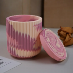 Epoksidinių ir gipsinių indų forma Auk&scaron;tas indas su dangčiu, silikoninis, 80x76 mm