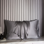 100% natūralus &scaron;ilkinis pagalvės užvalkalas vokelis (pilkas)