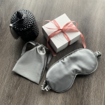 100% natūralaus &scaron;ilko akių kaukė miegui (pilka)