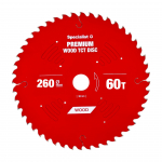 Pjovimo diskas 260x60Tx30mm, Wood PREMIUM, SPECIALIST+