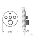 Vir&scaron;tinkinė mai&scaron;ytuvo SmartControl dalis, 3 valdikliai, hard graphite spalva