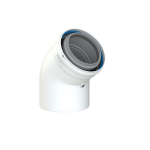 Dviguba kamino alkūnė Cox Geelen CoxDENS PP/Alu, d80/125, 45&deg;