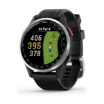 Garmin Approach S44 Golf 43mm GPS Smartwatch Silver Aluminium Bezel with Black Silicone Band