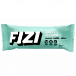Batonėlis su &scaron;okolado glazūra "COCONUT COOKIE + ALMOND", be pridėtinio cukraus | Fizi (45 g)
