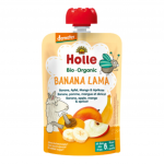 Ekologi&scaron;ka bananų, obuolių, mangų ir abrikosų tyrelė BANANA LAMA | HOLLE (100 g)