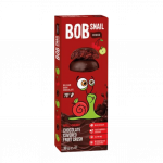 Obuolių ir vy&scaron;nių užkandis aplietas juoduoju &scaron;okoladu, be pridėtinio cukraus | Bob Snail (30 g)