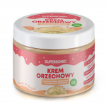Žemės rie&scaron;utų kremas su baltojo &scaron;okolado skoniu ir žemės rie&scaron;utų gabalėliais, be pridėtinio cukraus | SUPERSONIC (250 g)