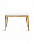 ISKU WHITE TOP 120-160x80 ąžuolinis, prasiilginantis stalas