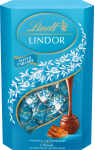 Lindt salted caramel LINDOR pieni&scaron;ko &scaron;okoladai rutuliukai su karamelės įdaru ir jūros druska, 200g