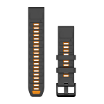 Garmin QuickFit 22 laikrodžio dirželis / Graphite-Spark Orange / Silikonas