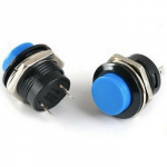 Momentinis mygtukas R13-507 &ndash; mėlynas &ndash; 250V-3A &ndash; PB-02 &ndash; 16 mm &ndash; monostabilus &ndash; apvalus