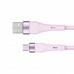 USB - microUSB kabelis 1 m silikoninis rožinis Kruger&Matz Basic