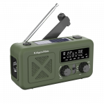 Saulės energija varomas radijas, ne&scaron;iojamas SOS avarinis radijas, 2000 mAh i&scaron;orinė baterija, žibintuvėlis, dinamo, Kruger&Matz