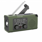 Saulės energija varomas radijas, ne&scaron;iojamas SOS avarinis radijas, 5000 mAh i&scaron;orinė baterija, žibintuvėlis, dinamo, Kruger&Matz