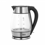 TEESA elektrinis virdulys, stiklas + inox, 2000 W, juodas, 1.7 l