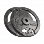 Ketaus svarelių rinkinys 2x10kg, skylė 31mm, plok&scaron;tė su rankenomis, REBEL ACTIVE