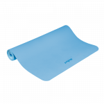 Gimnastikos kilimėlis jogai, pilatesui, fitnesui, 200x115 cm, 1 cm storio, TPE medžiaga, mėlynas, REBEL ACTIVE