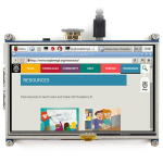 Waveshare Varžinis Lietimui Jautrus Ekranas Raspberry Pi 3/2/B+ mikrokompiuteriui - LCD TFT 5" 800x480px HDMI + GPIO