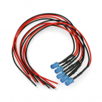 5mm 12V LED su rezistoriumi ir laidu - mėlyna