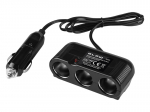 Automobilinis cigarečių žiebtuvėlio skirstytuvas 1xPLUG/3xSOCKET+CS-32 laidas
