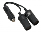 Automobilinis cigarečių žiebtuvėlio skirstytuvas 1xPLUG/2xSOCKET+CS-25 laidas
