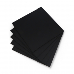 Matinis juodas lietas organinis stiklas - 3mm - 200x200mm - 5 vnt.